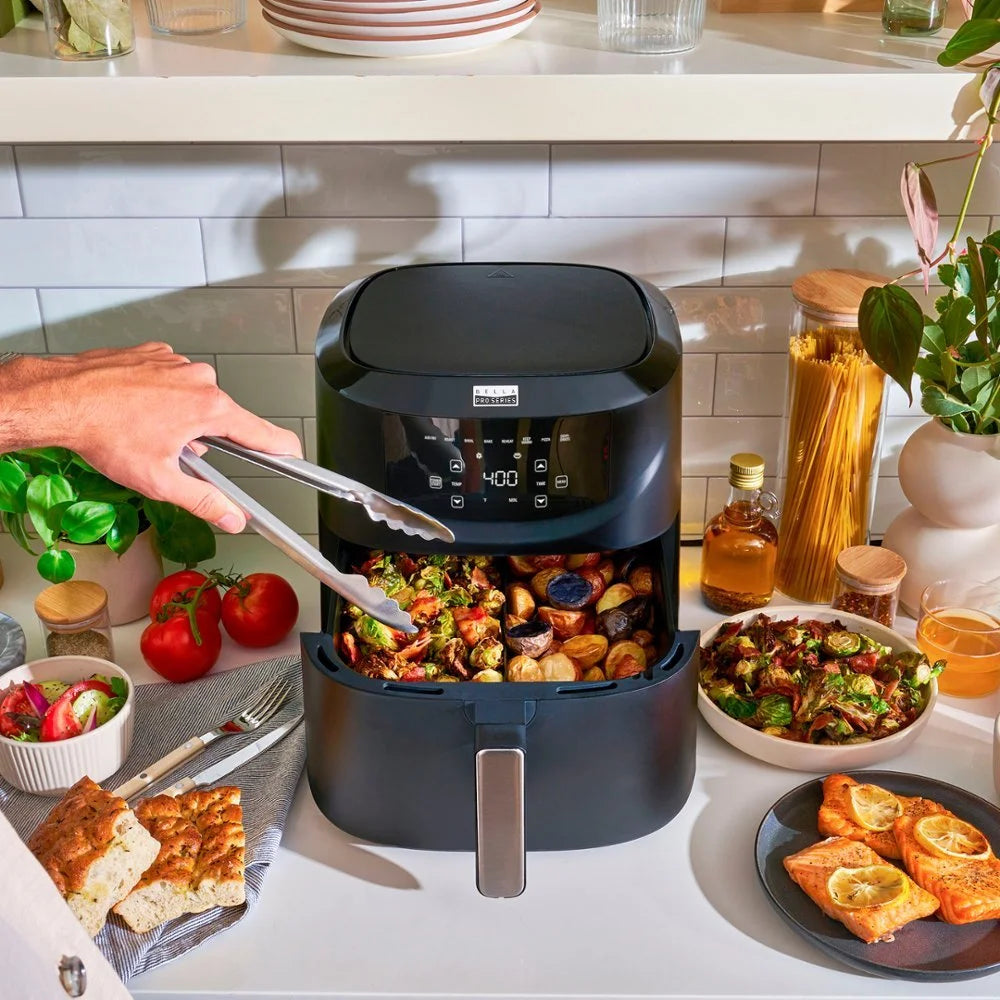 8-qt. Digital Air Fryer with Divided Basket Black X9657