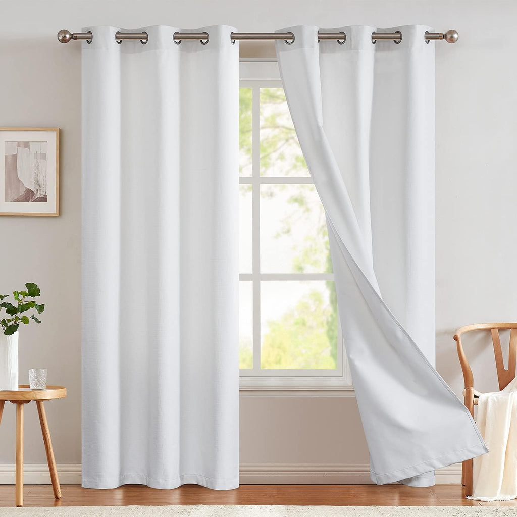 Grey Blackout Curtains 63 Inch Length 2 Panels Grommet Top Drapes M7044