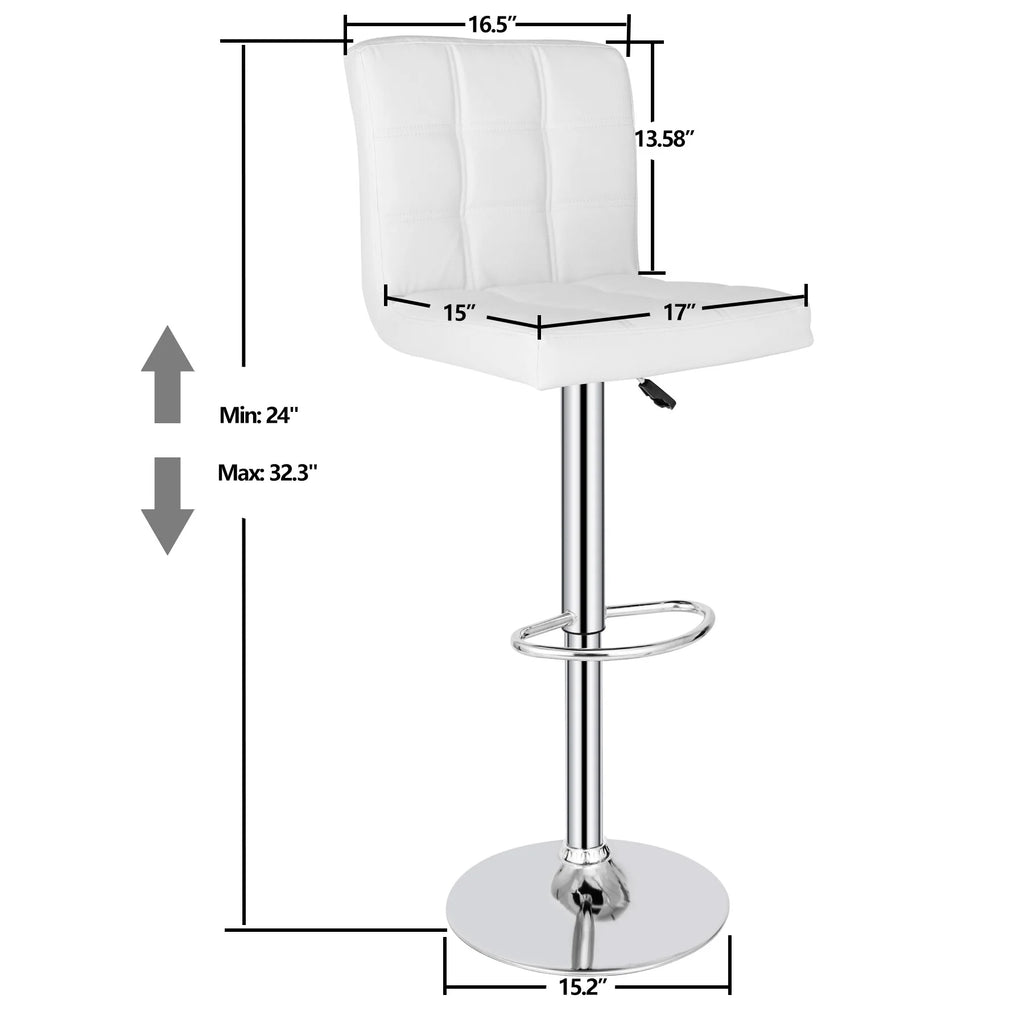 Set of Two Height Adjustable Armless Swivel Bar Stools X7581