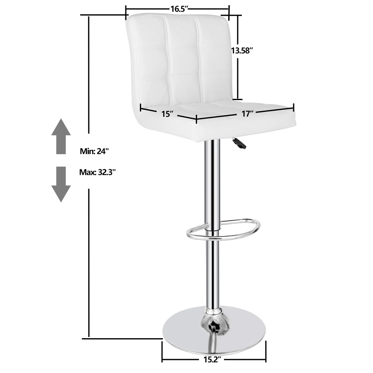 Set of Two Height Adjustable Armless Swivel Bar Stools X7581