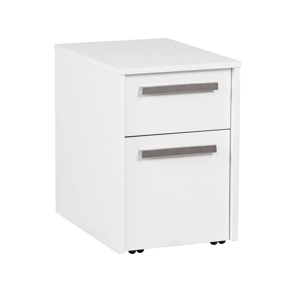 White Wood Grain 2-Drawer Mobile File Cabinet F5640