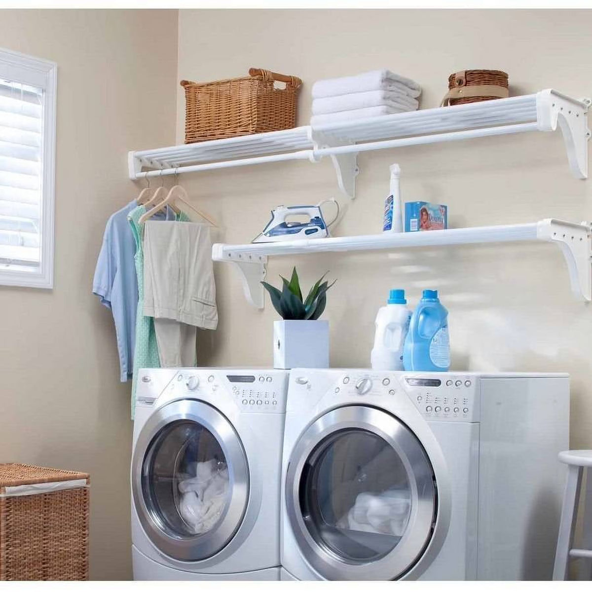 White Wall Mount Expandable Shelving Kit Y87140