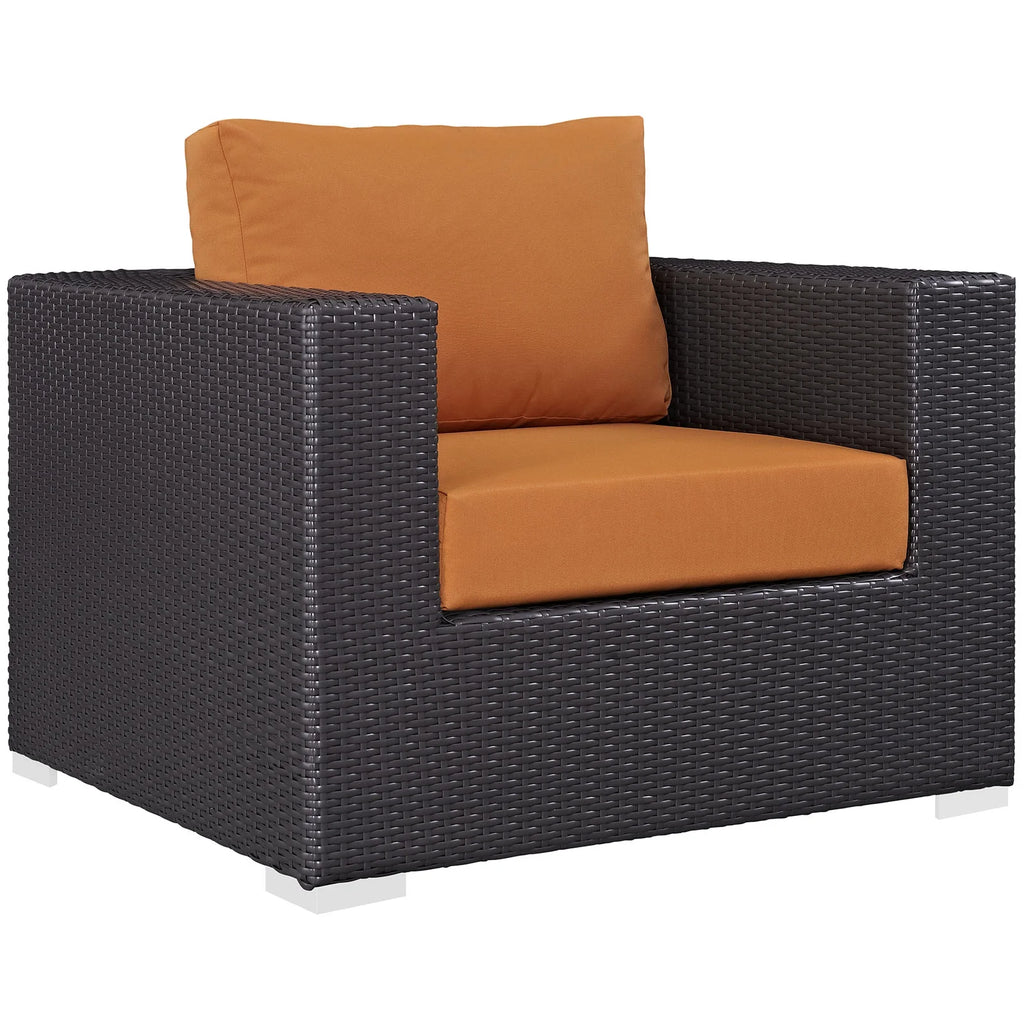 3 Piece Outdoor Patio Sofa Set in Espresso Orange Q877295