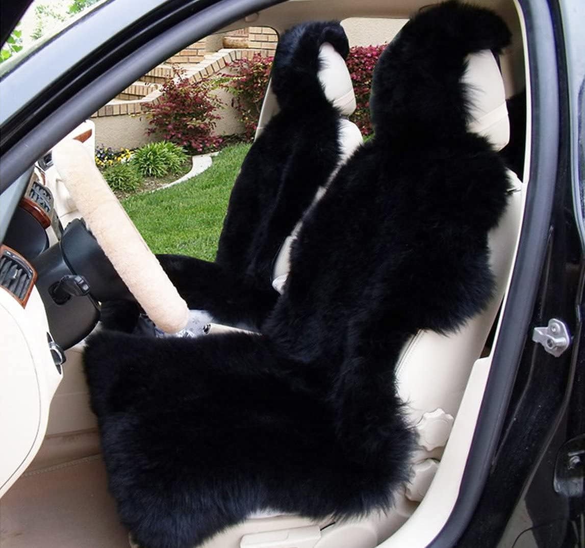 Genuine Australia Lambskin Long Wool Front Seat Cover Universal Size Grey Tips 1 Piece Pack of 2 P412