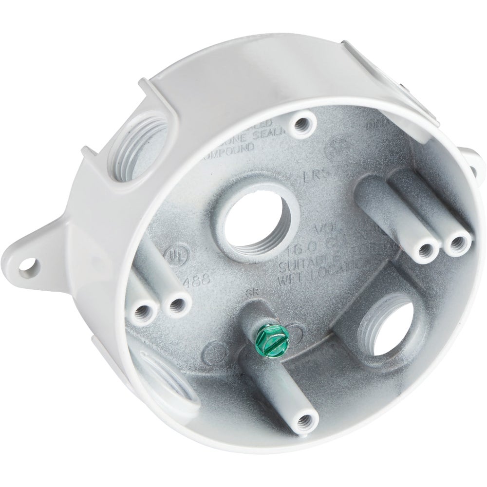White Weatherproof Outdoor Round Box N10350