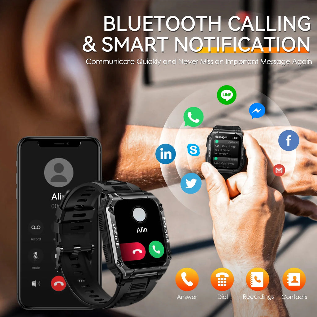 Rugged Tactical Smartwatch with 1.95" HD Screen N333167