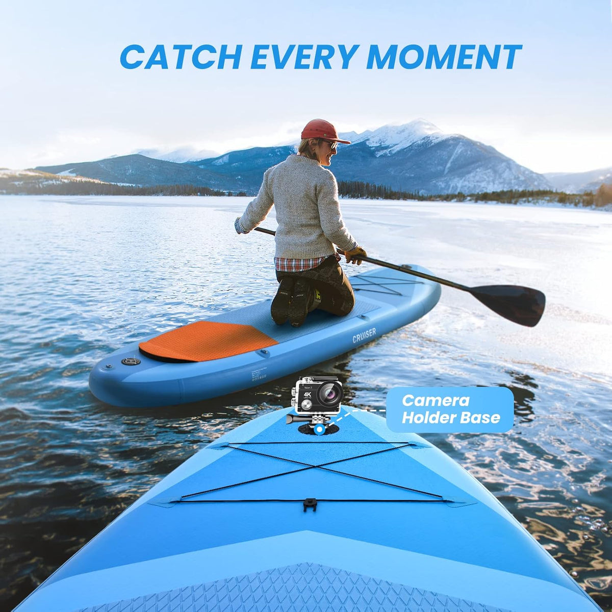 Inflatable Stand Up Paddle Board with Electric Pump and Action Camera Mount Base S69549