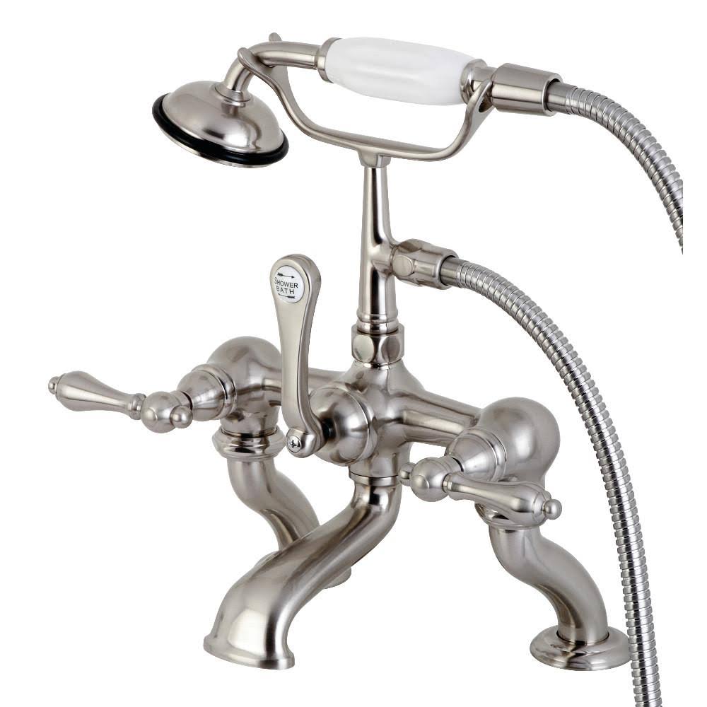 Vintage 7x22 Deck Mount Tub Filler with Hand Shower, Oil Rubbed Bronze S335