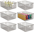 Metal Wire Food Organizer Storage Baskets with Handles, 6 Pack, Bronze G92765