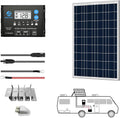 100 Watts Polycrystalline Solar RV Kit with 20A PWM LCD Charge Controller S589
