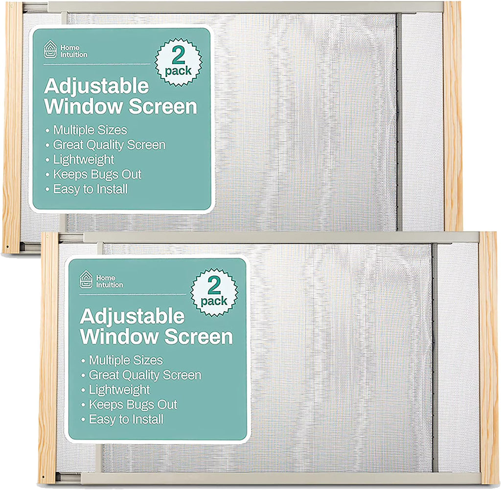 2-Pack Adjustable Horizontal Window Screen 21-37 inches Wide, 18 Inch High O5566