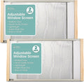 2-Pack Adjustable Horizontal Window Screen 21-37 inches Wide, 18 Inch High O5566