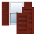 15x22W x 62x22H Exterior Composite Louvered Shutters (Per Pair), Cottage Red J542578
