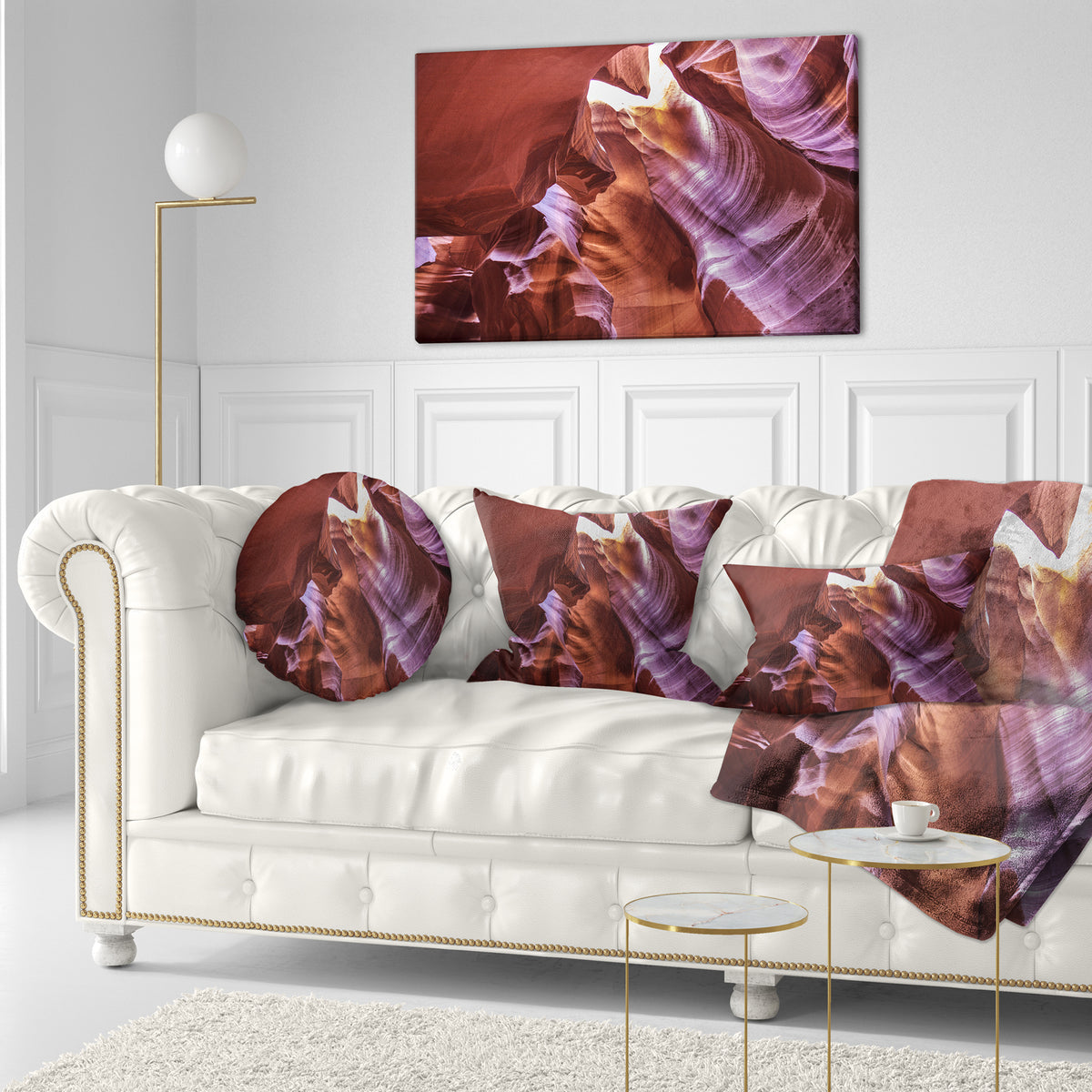 Light in Antelope Canyon Landscape Photo Throw Pillow U790646