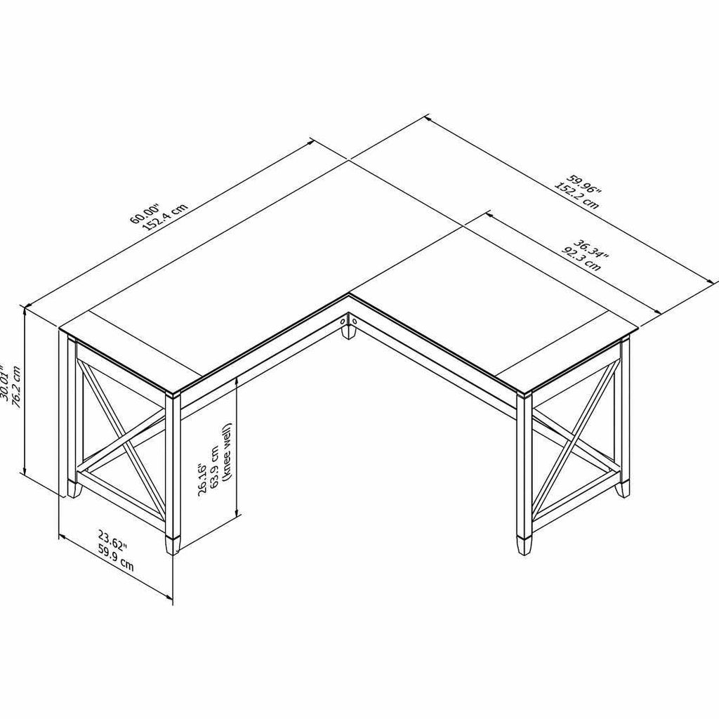 60W L Shaped Desk, Cape Cod Gray Z54413
