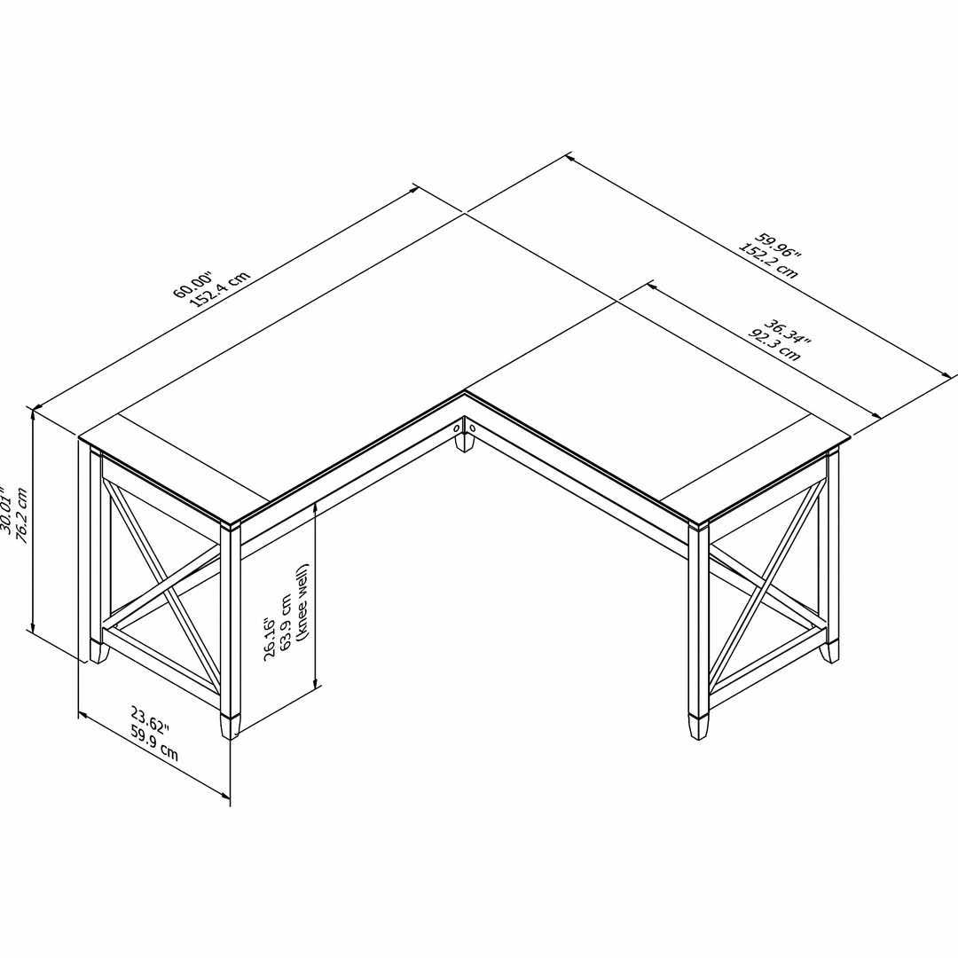 60W L Shaped Desk, Cape Cod Gray Z54413