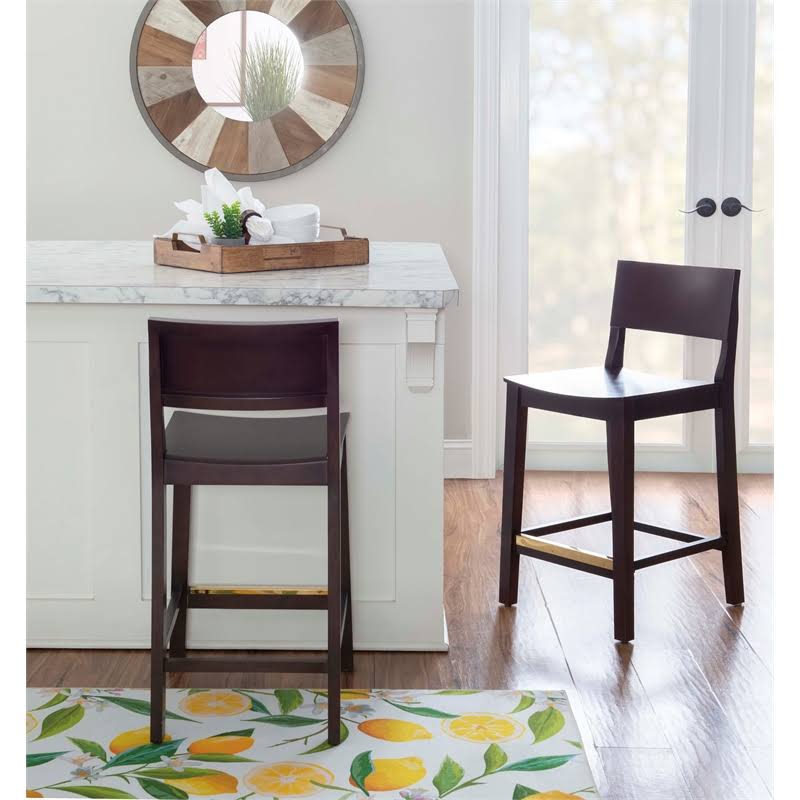 Set of Two Brown Counter Stools E8941
