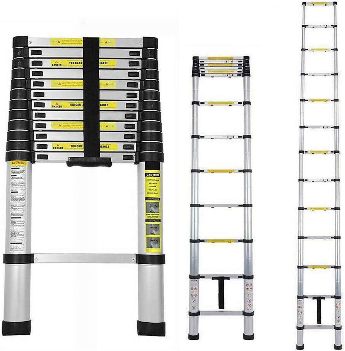 12FT Aluminum Telescoping Folding Ladder, 330lbs Max Load Capacity A62089