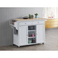 White Solid Wood Kitchen Cart S188389