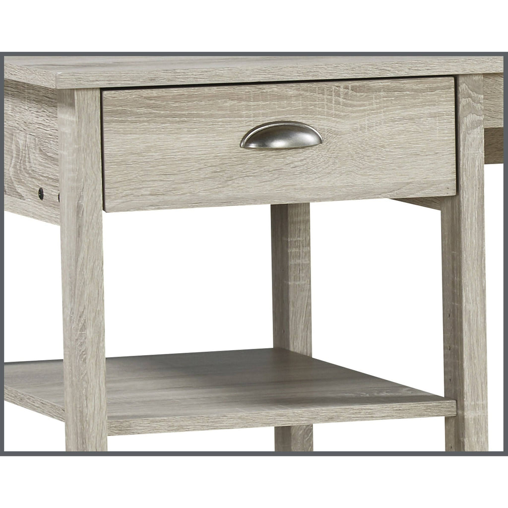 Gray Oak Writing Desk with Hutch N999