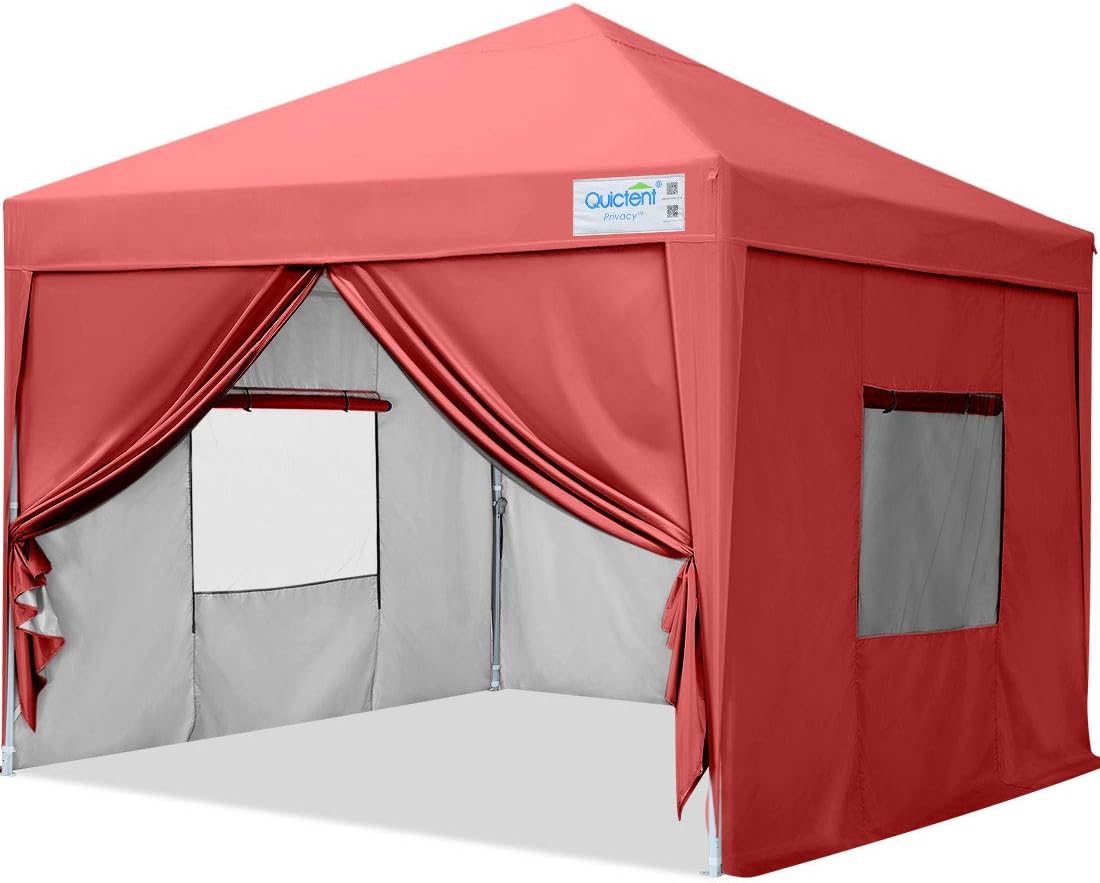 8x8 Pop up Canopy Tent with Sidewalls and Mesh Windows U866
