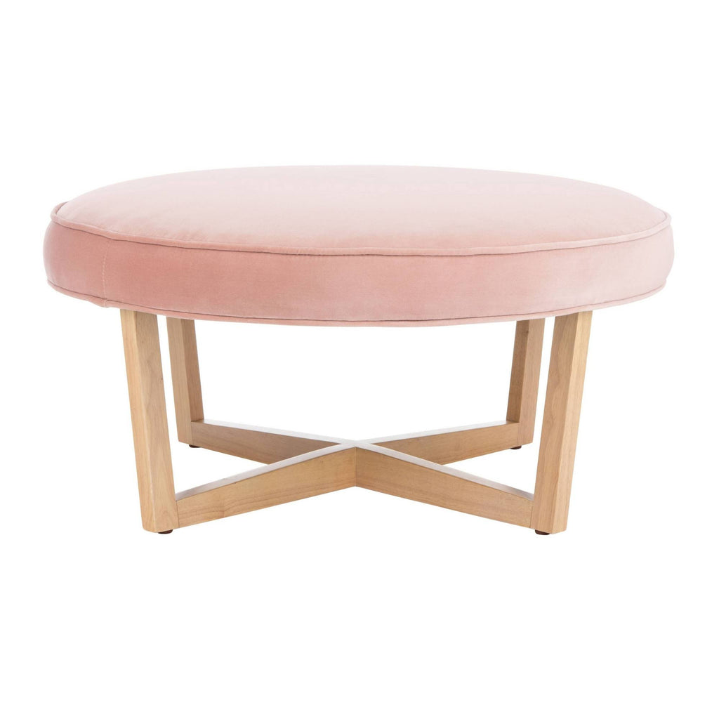 Blush Pink Velvet Ottoman Q17601