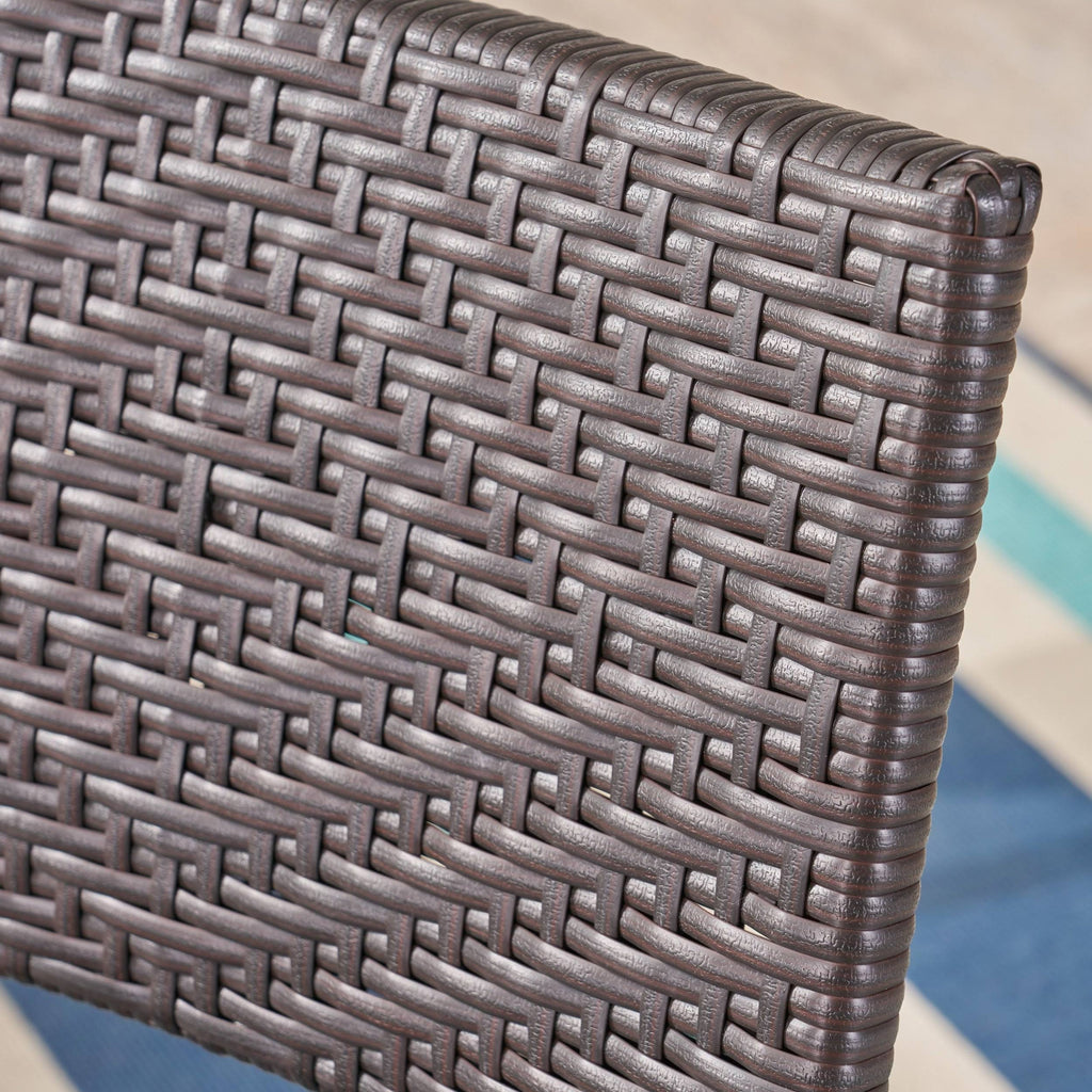 Set of 2 Wicker Patio Folding Chairs Brown F650