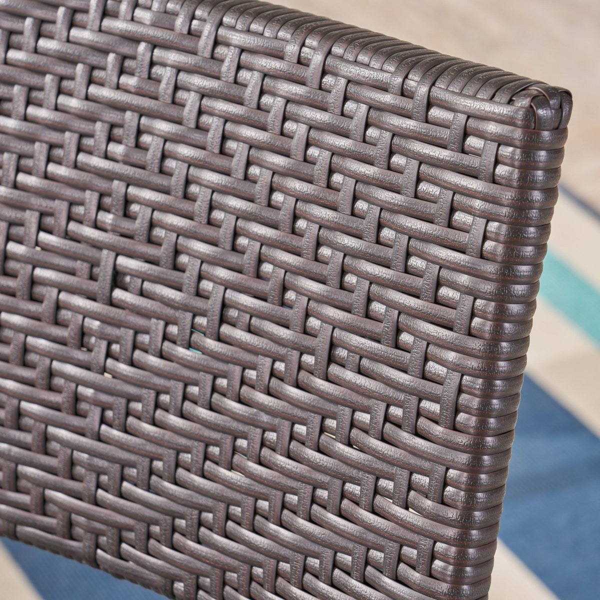 Set of 2 Wicker Patio Folding Chairs Brown F650