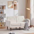 Blue Button Tufted Fabric Loveseat Z4806