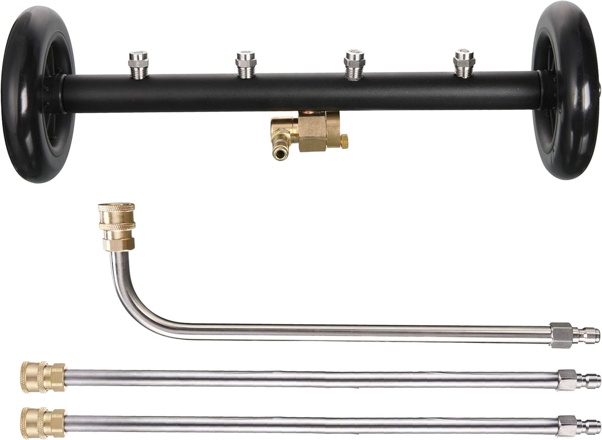 16 Inch Underbody Car Wash Water Broom with 3 Pieces Extension Wand, 4000 PSI E38797