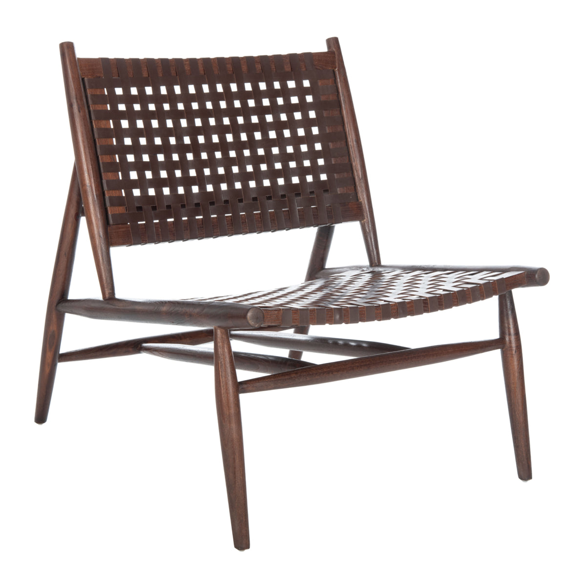 Brown Leather Woven Accent Chair M338715