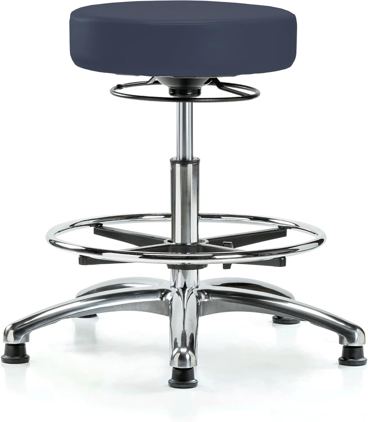 Black Fabric Adjustable Swivel Stool with Footring Q42766