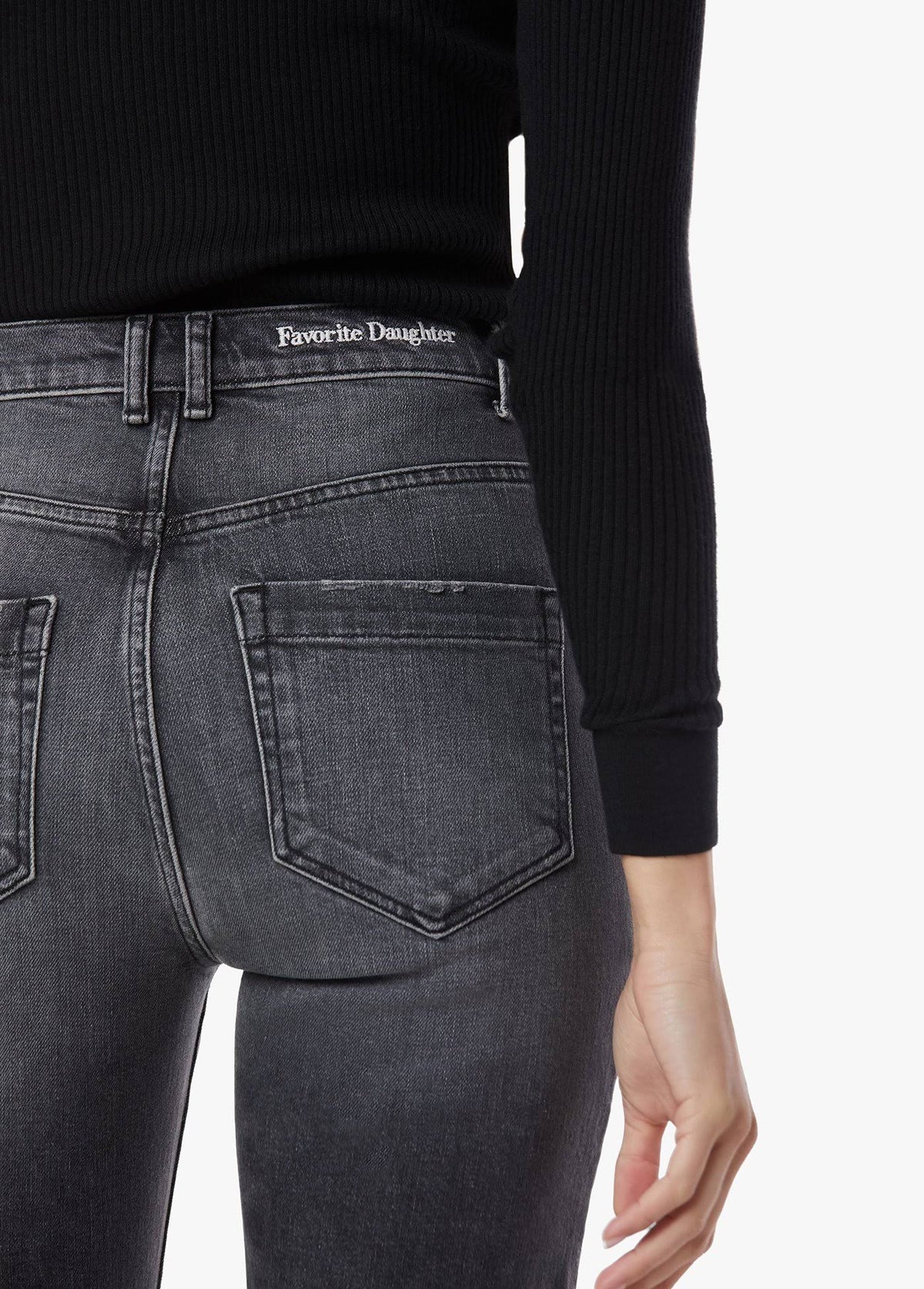 Grey Super High Rise Straight Jeans V330730