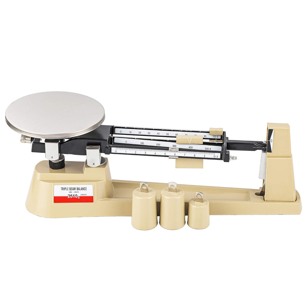 Triple Beam Scale Mechanical Balance 2610g/0.1g with Stainless Steel Platter P15075