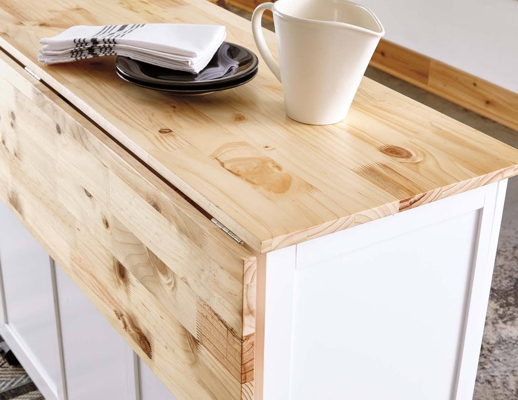White/Light Brown Kitchen Cart H62558
