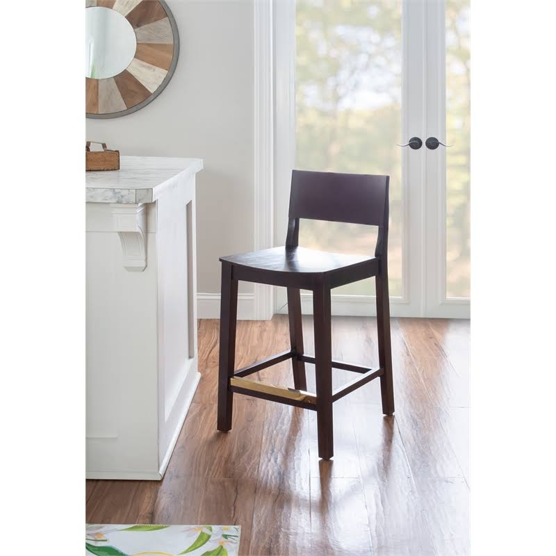 Set of Two Brown Counter Stools E8941