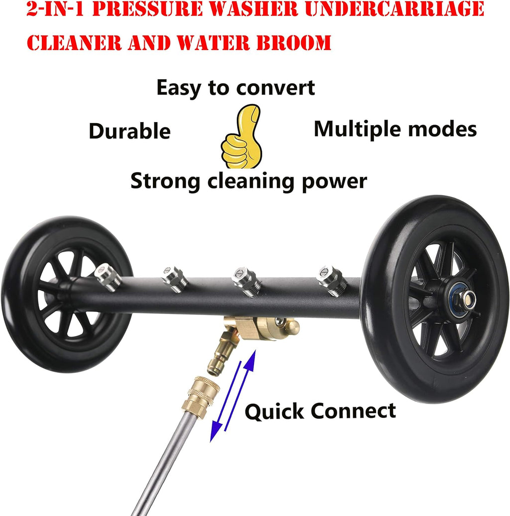 16 Inch Underbody Car Wash Water Broom with 3 Pieces Extension Wand, 4000 PSI E38797