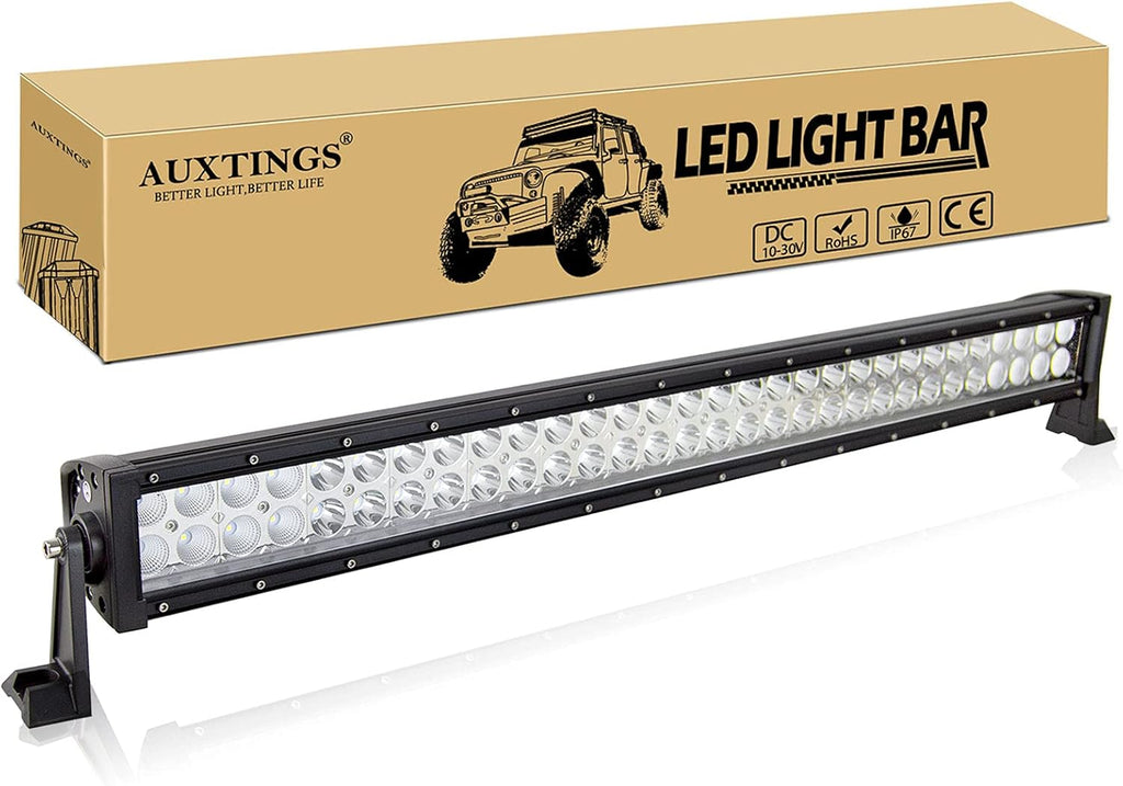 32 inch 180W Waterproof Spot Flood Combo LED Light Bar with Mounting Bracket, Pack of 2 V337