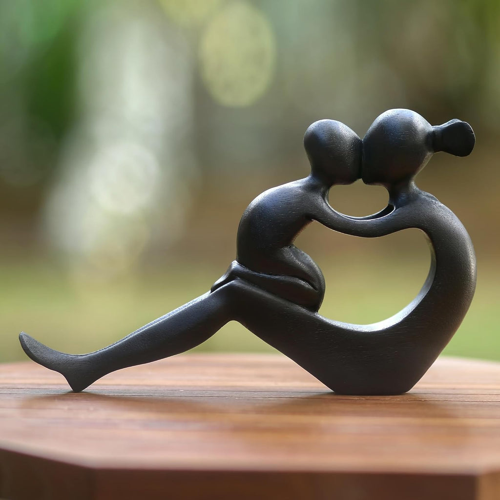 Black Wood Mother and Child Sculpture E70910