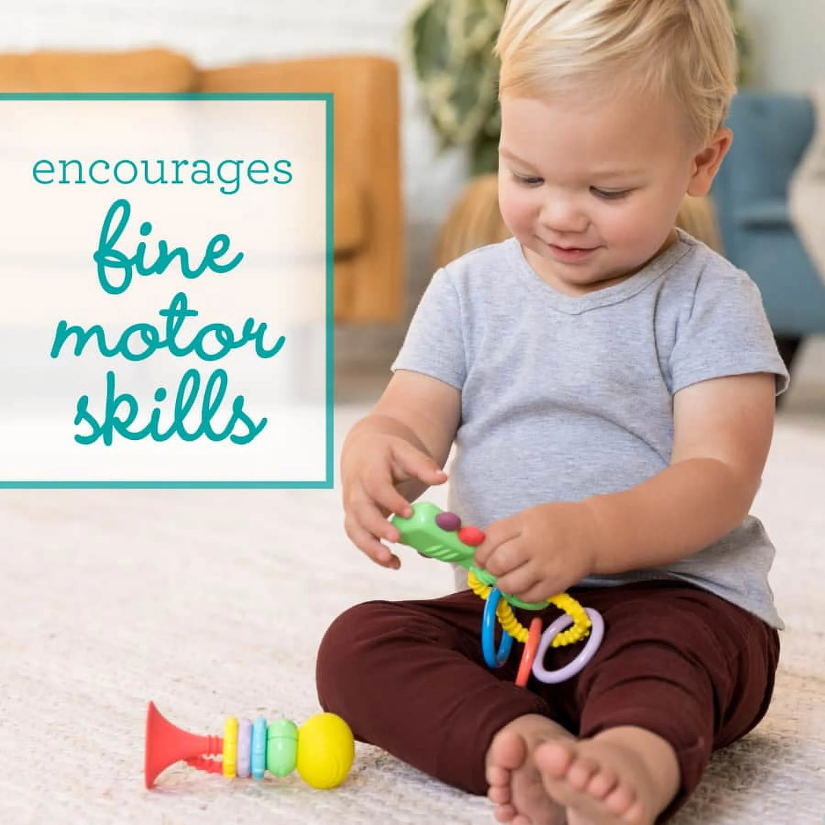 4-Piece Multicolor Teether and Rattle Set B40869