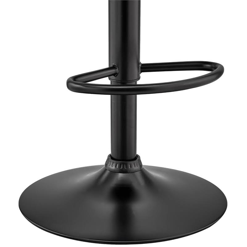 Gray Faux Leather and Walnut Wood Bar Stool with Black Base X675