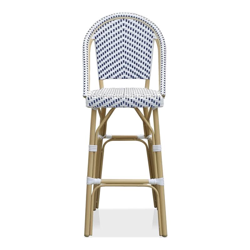 Navy Aluminum Patio Bar Chairs Set of 2 H173