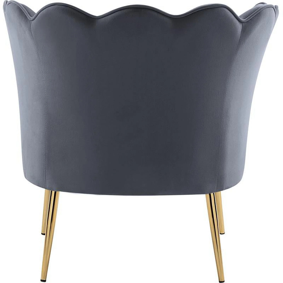 Gray Velvet Accent Chair with Gold Iron Legs X969