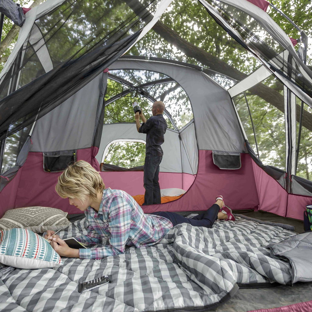 11-Person Family Camping Cabin Tent with Screen Room H6453