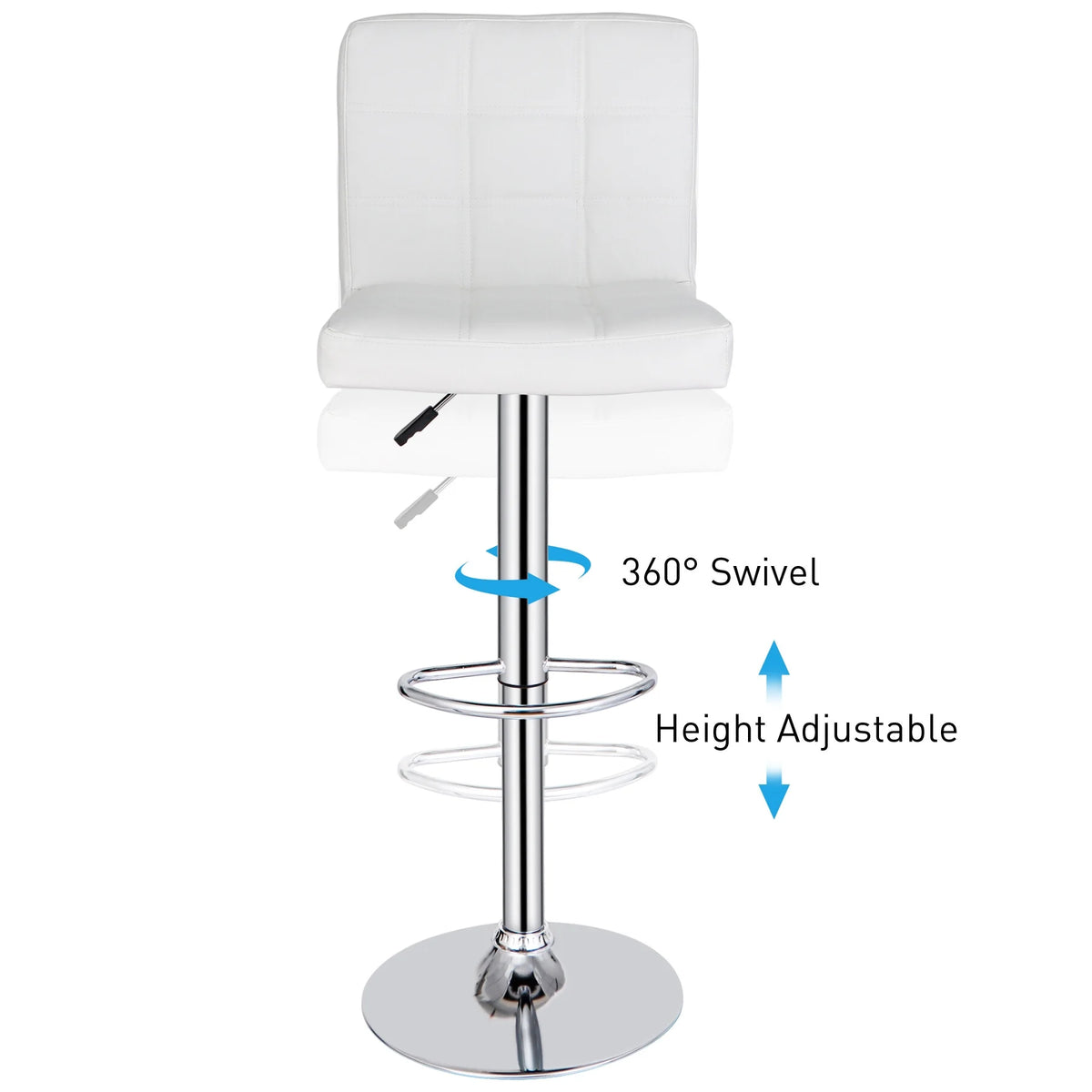 Set of Two Height Adjustable Armless Swivel Bar Stools X7581